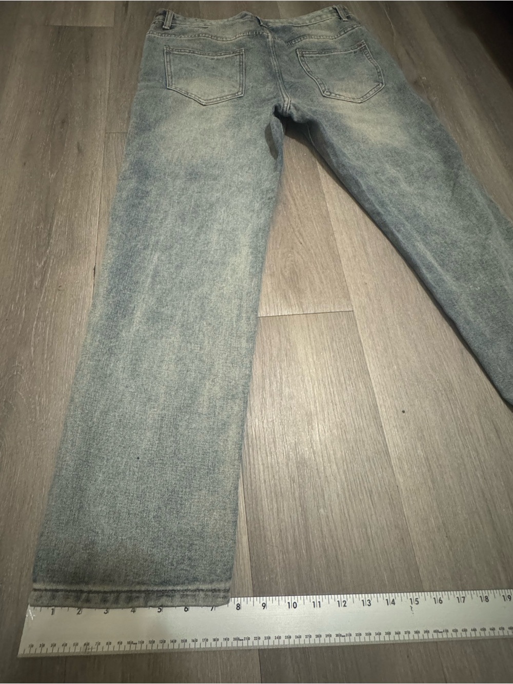 Boyfriend jeans / worn straight with tears (Distressed) unisex acid wash size 32 - Picture 6 of 6